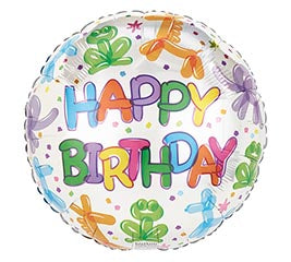 17" Happy Birthday Balloon Animals Balloon