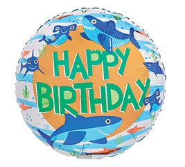 17" Happy Birthday Shark Balloon