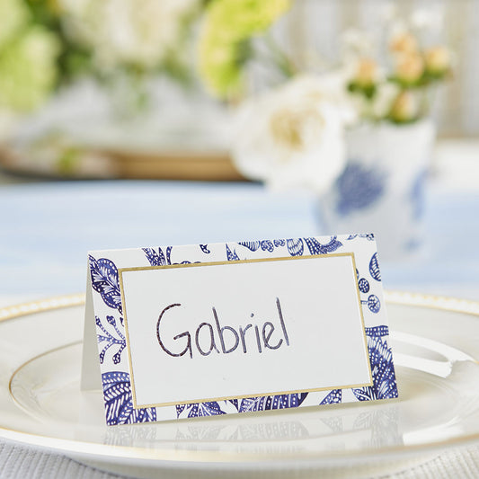 Blue Willow Tent Place Cards