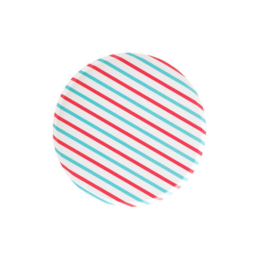 Cherry & Sky Stripes Large Plates