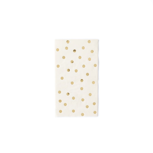Cream and Gold Polka Dot Napkins- 18 pk