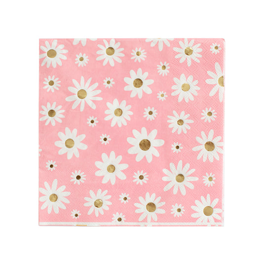 Peace and Love Large Daisy Napkins- 16 pk