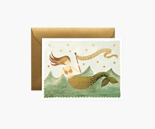 Mermaid 'Happy Birthday' Card