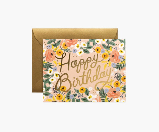 Floral 'Happy Birthday' Card