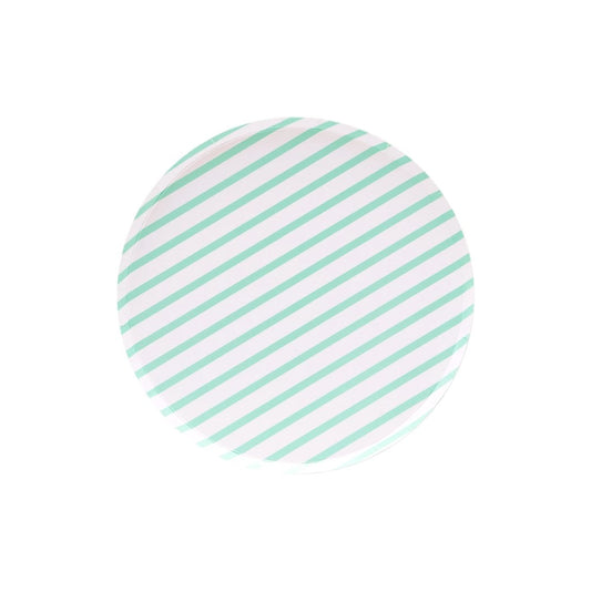 Mint Stripes Large Plates