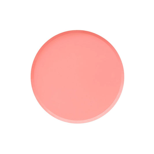 Neon Coral Small Low Rim Plates- 8 pk