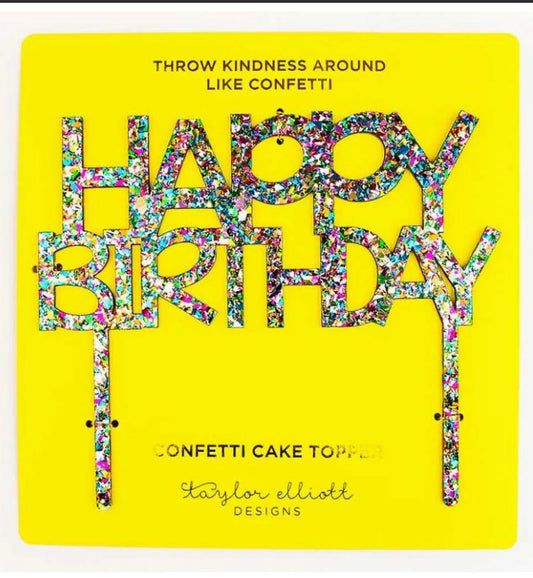 Confetti 'Happy Birthday' Topper